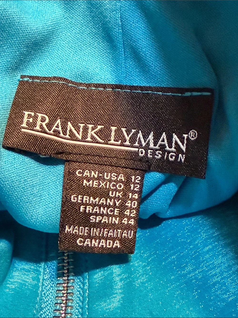 FRANK LYMAN Sleeveless “Lovely Dress” Front Zip Side Ruching - Picture 6 of 9